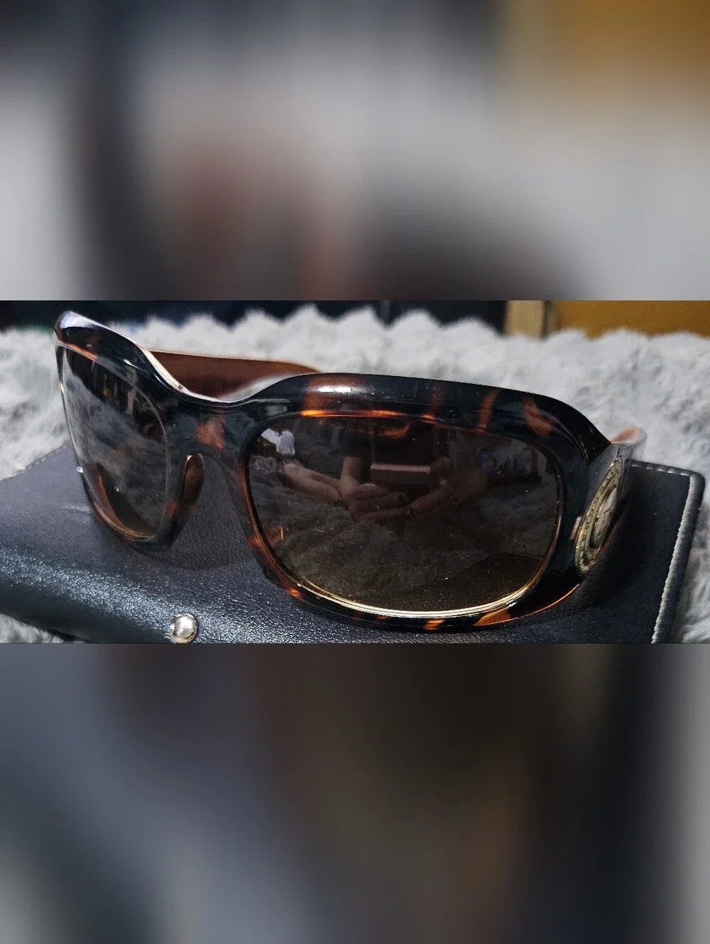 Franco Sarto Tortoiseshell Sunglasses with Gold Medallion - Picture 2 of 4